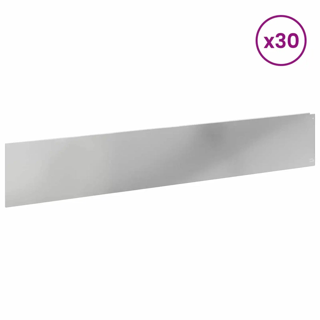 Bordura per Prato 30 pcs 100 x 18 cm Acciaio Argento 8008850