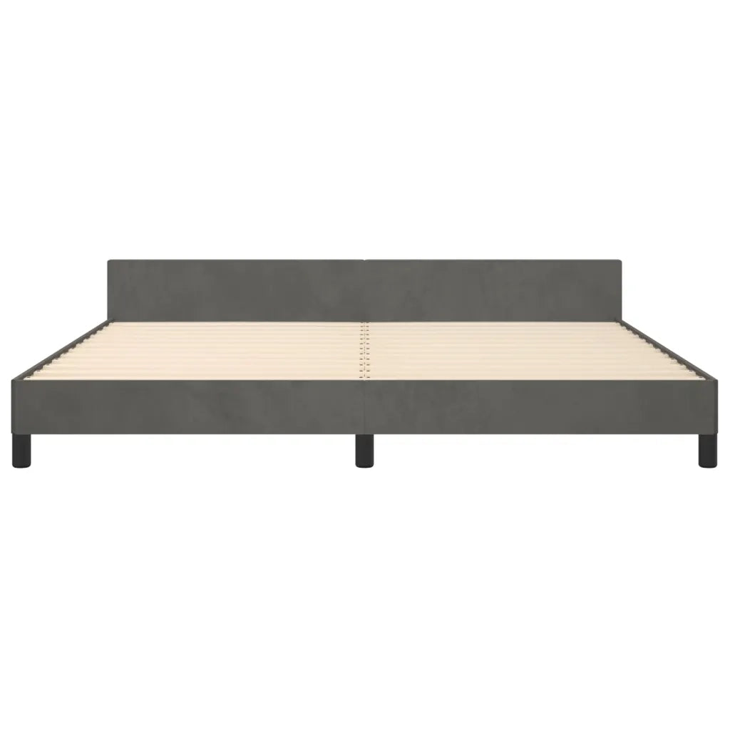 Giroletto con Testiera Grigio Scuro 200x200 cm in Velluto cod mxl 38562