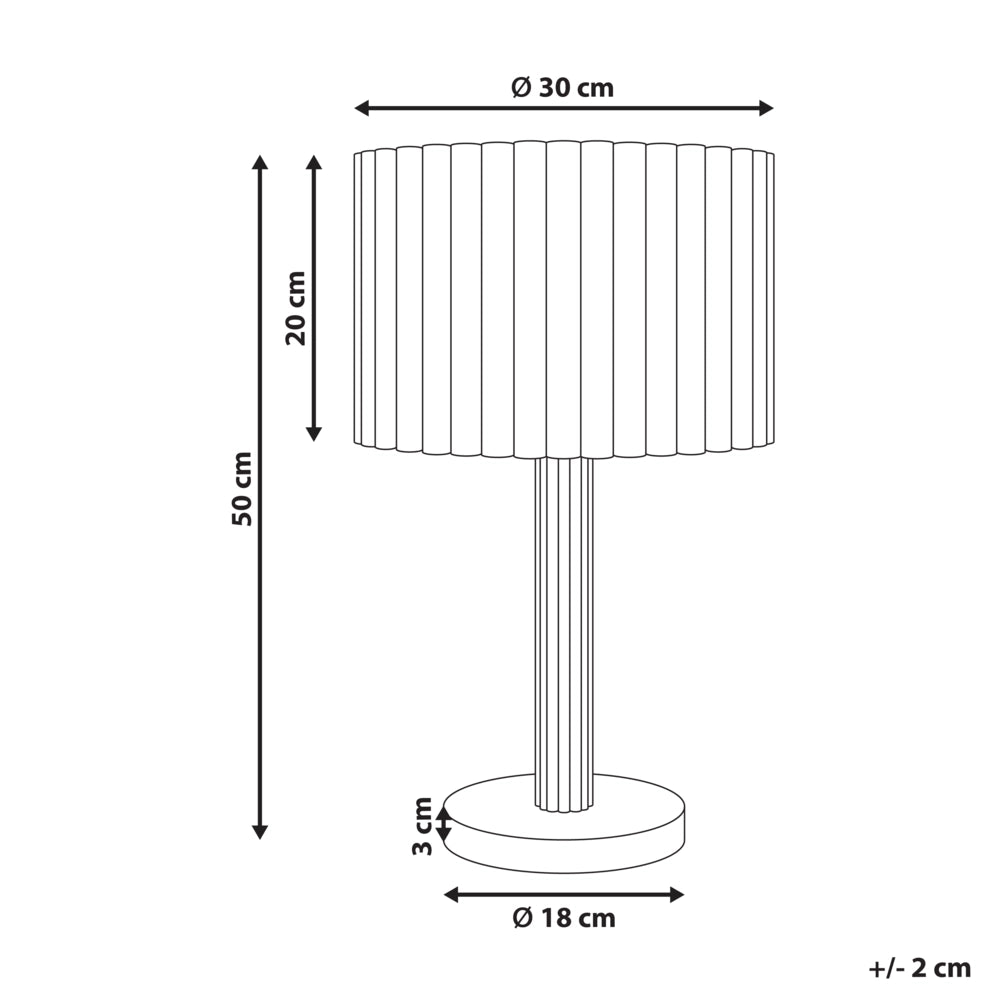 Lampada da tavolo con paralume in tessuto e in legno di gomma naturale Beige chiaro
