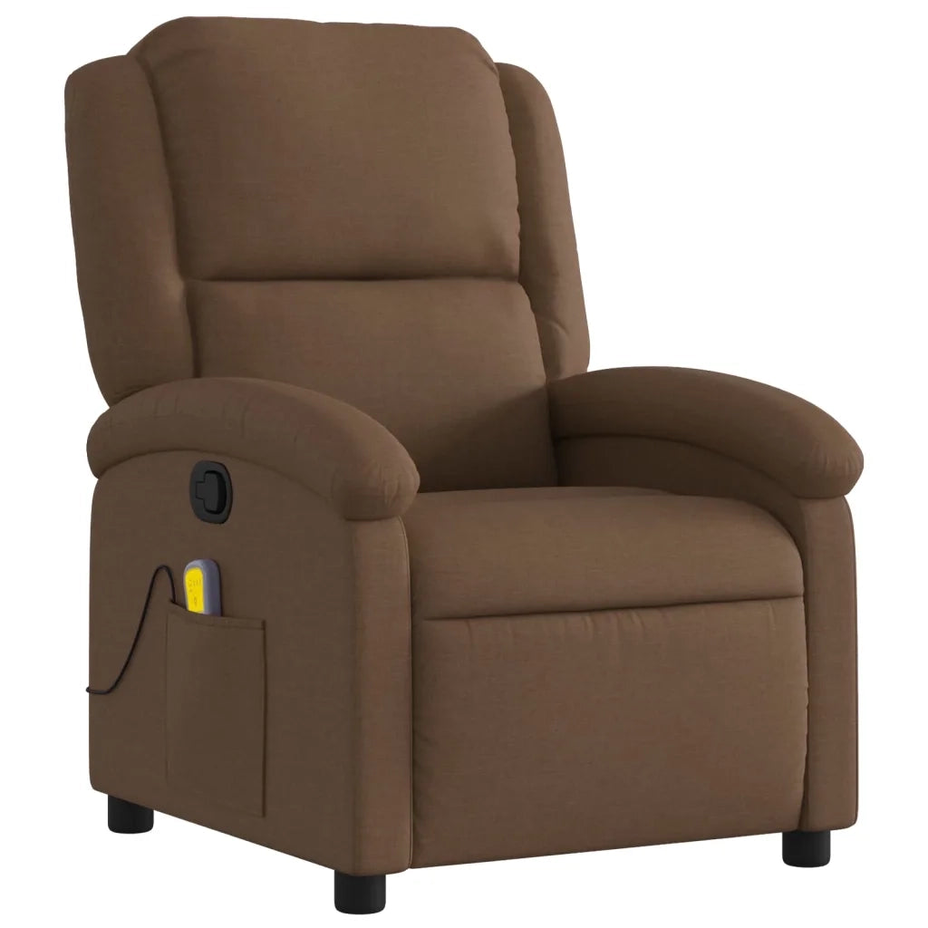 Poltrona Massaggiante Reclinabile Marrone in Tessutocod mxl 131788