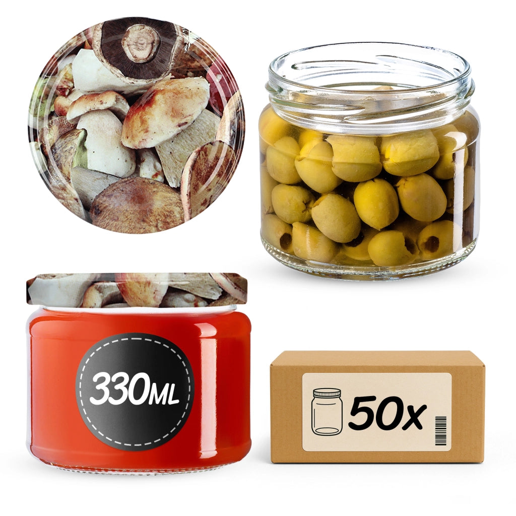 KADAX 50 barattoli di vetro da 330 ml vasetti di vetro marmellata tappi di miele Fi82
