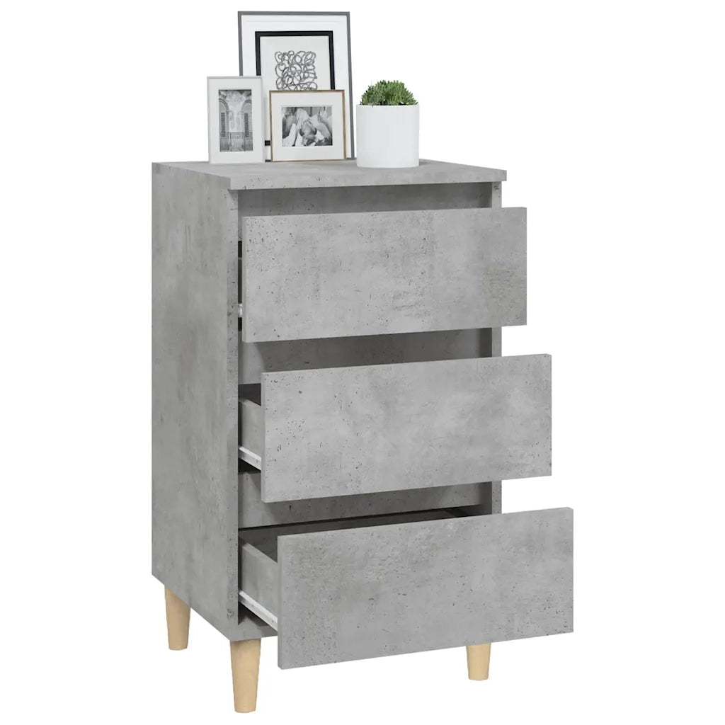 Comodino-Tavolino da notte Grigio Cemento 40x35x70 cm in Legno Multistrato 646080