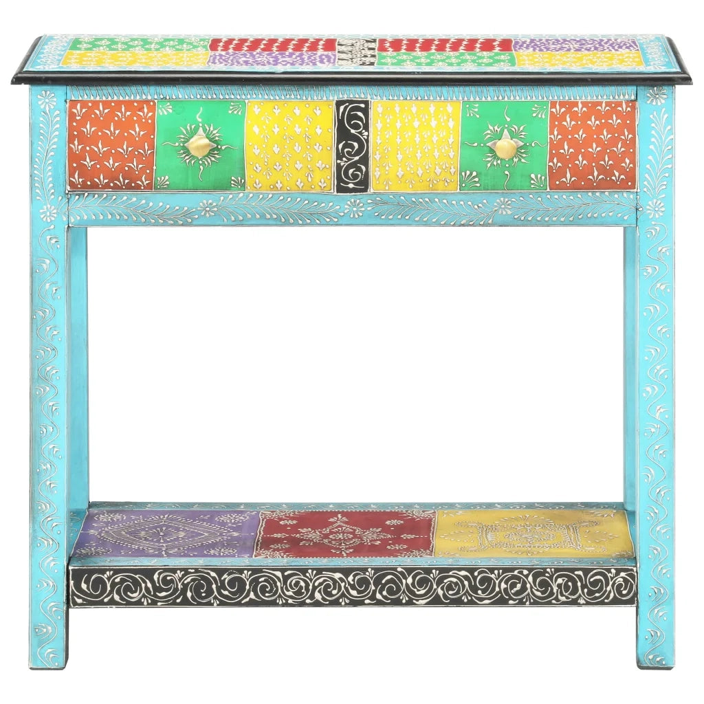 Tavolo Consolle Dipinto a Mano 80x35x75 cm in Legno di Mango cod mxl 64081
