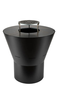 Barbecue a Legna Ø60x66 cm Azalea in Acciaio Nero Alta Temperatura