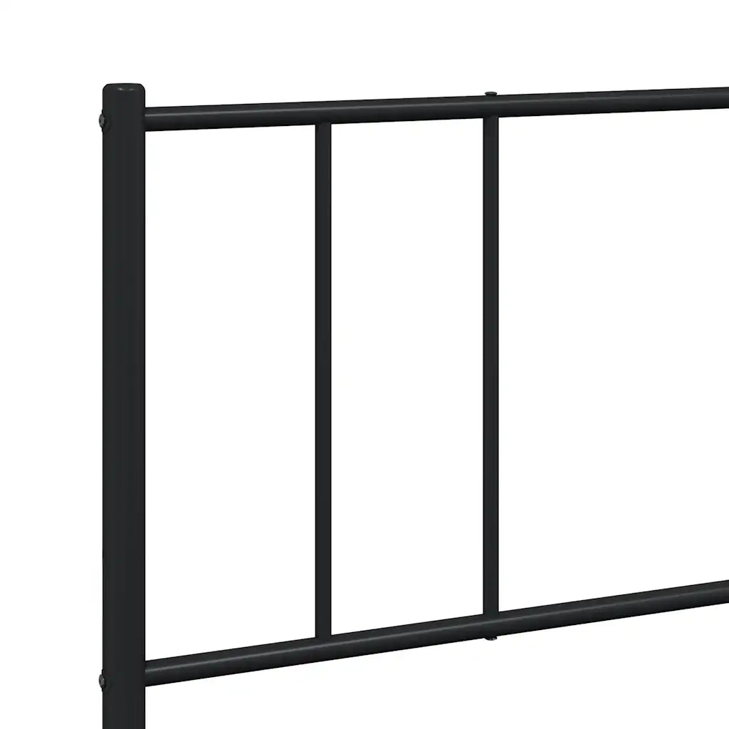 Giroletto con Testiera e Pediera Metallo Nero 183x213 cm 352503