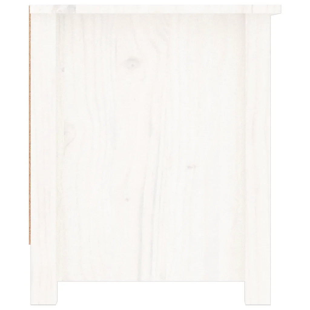 Scarpiera Bianca 110x38x45,5 cm in Legno Massello di Pino 814600