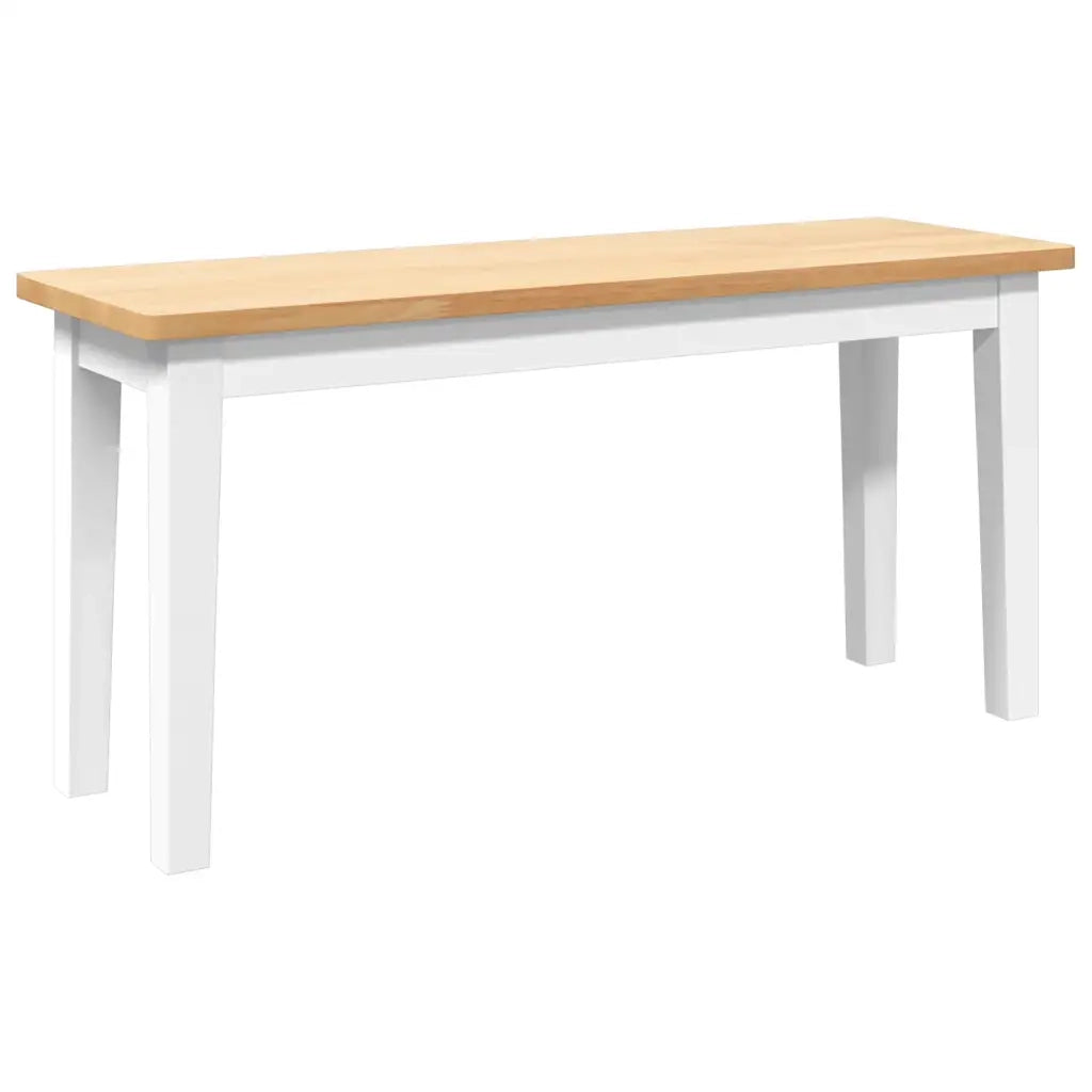 Panca 90 cm Bianco in Legno Massello di Hevea