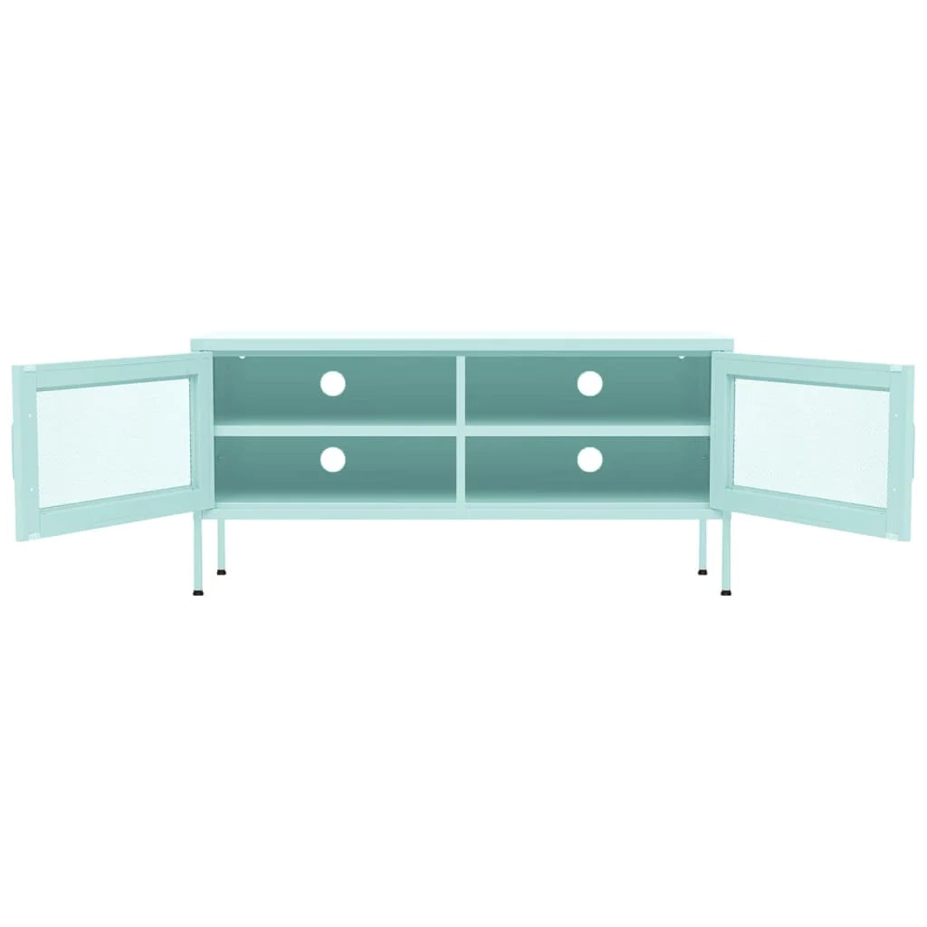 Mobile TV multimediale scaffale TV mobile TV sala da pranzo soggiorno camera da letto verde menta 105 x 35 x 50 cm acciaio verde 02_0027688