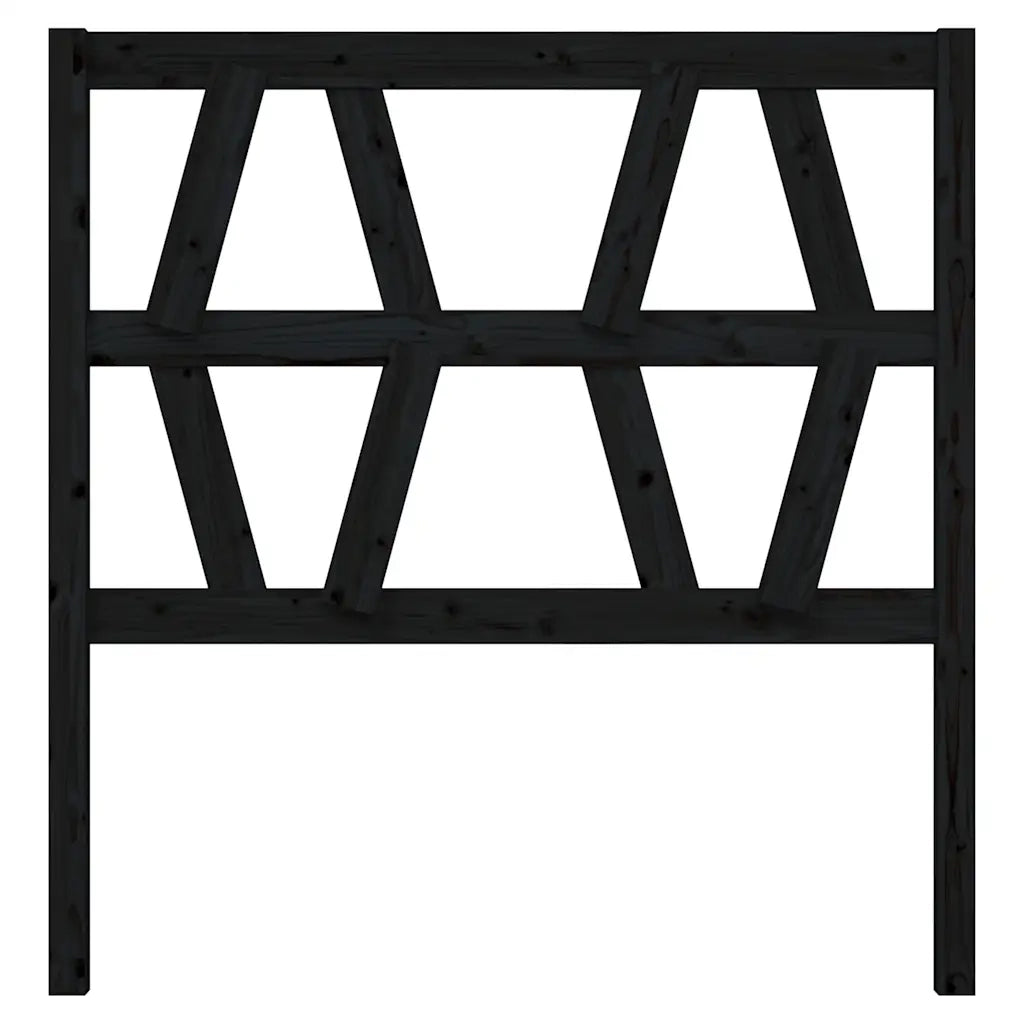 Testiera per Letto Nera 81x4x100 cm in Legno Massello di Pino