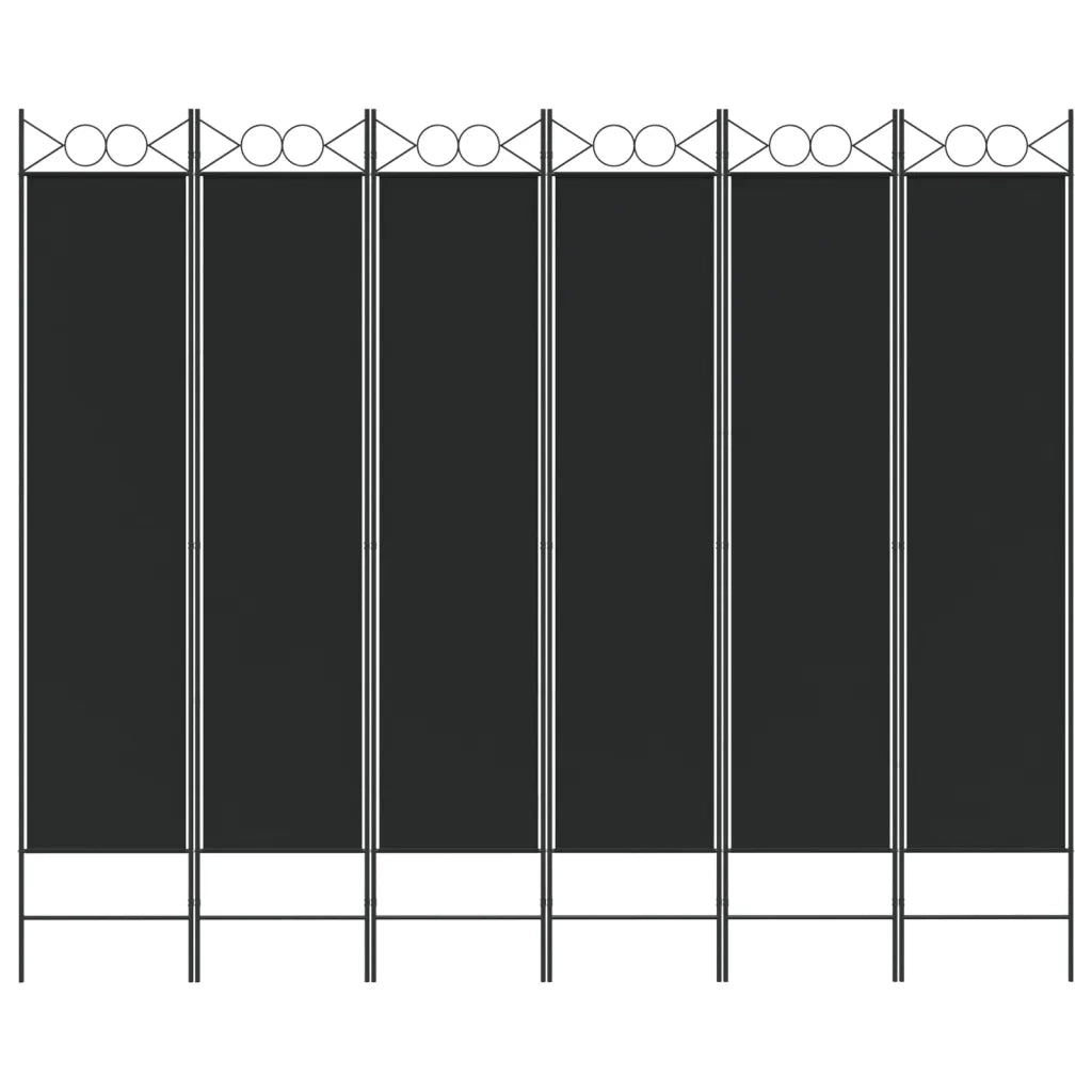 Divisorio a 6 Pannelli Nero 240x200 cm in Tessuto cod mxl 67084
