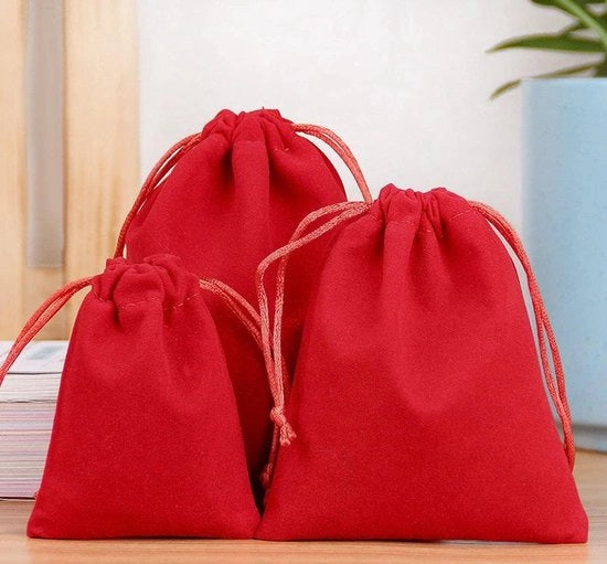 Borse in velluto con cordoncino - 10 pezzi - borse di velluto per regalo - borsa per gioielli - sacchetto in velluto - 20 * 25 cm