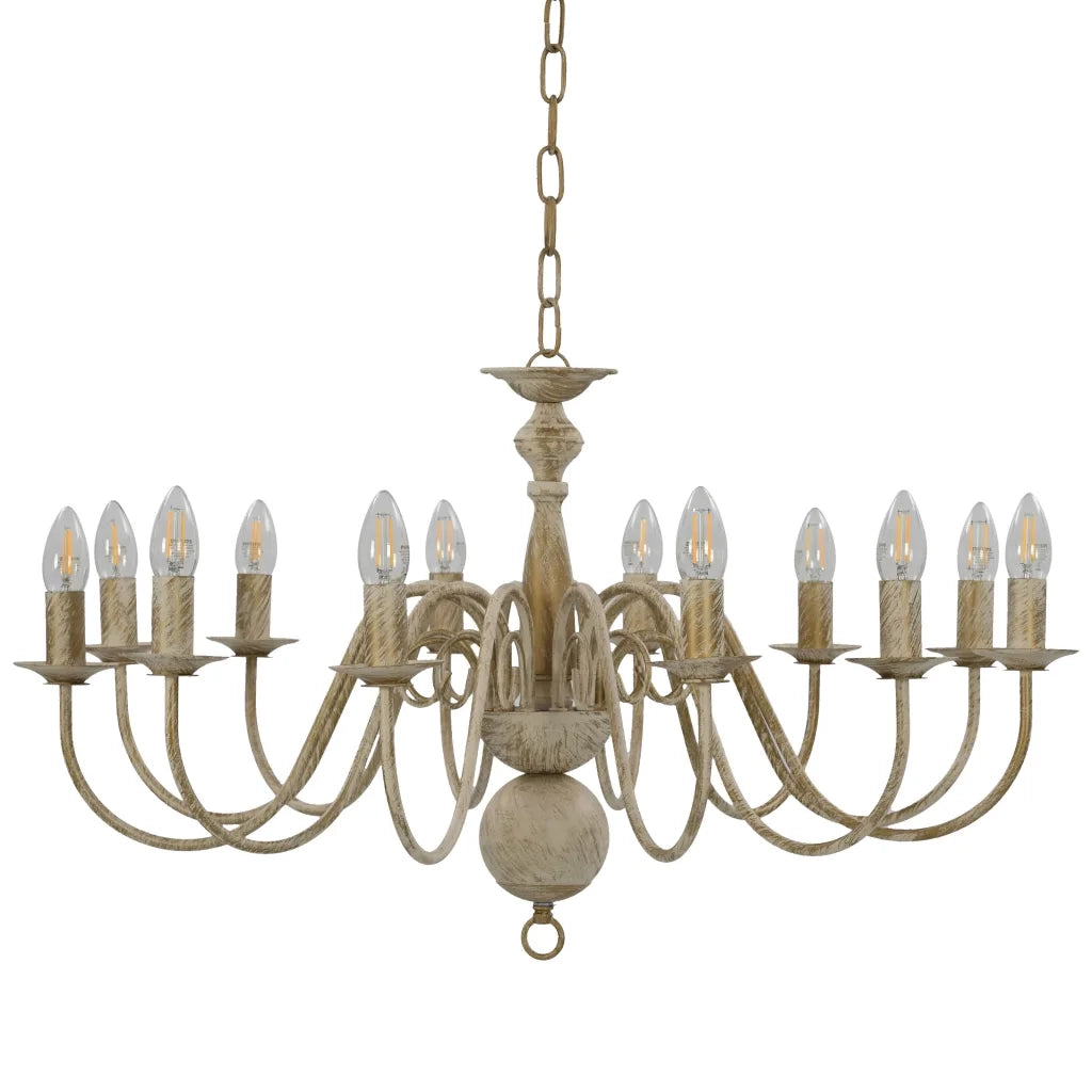 Candelabro Stile Anticato Bianco 12 Lampadine E14 CFW6586619