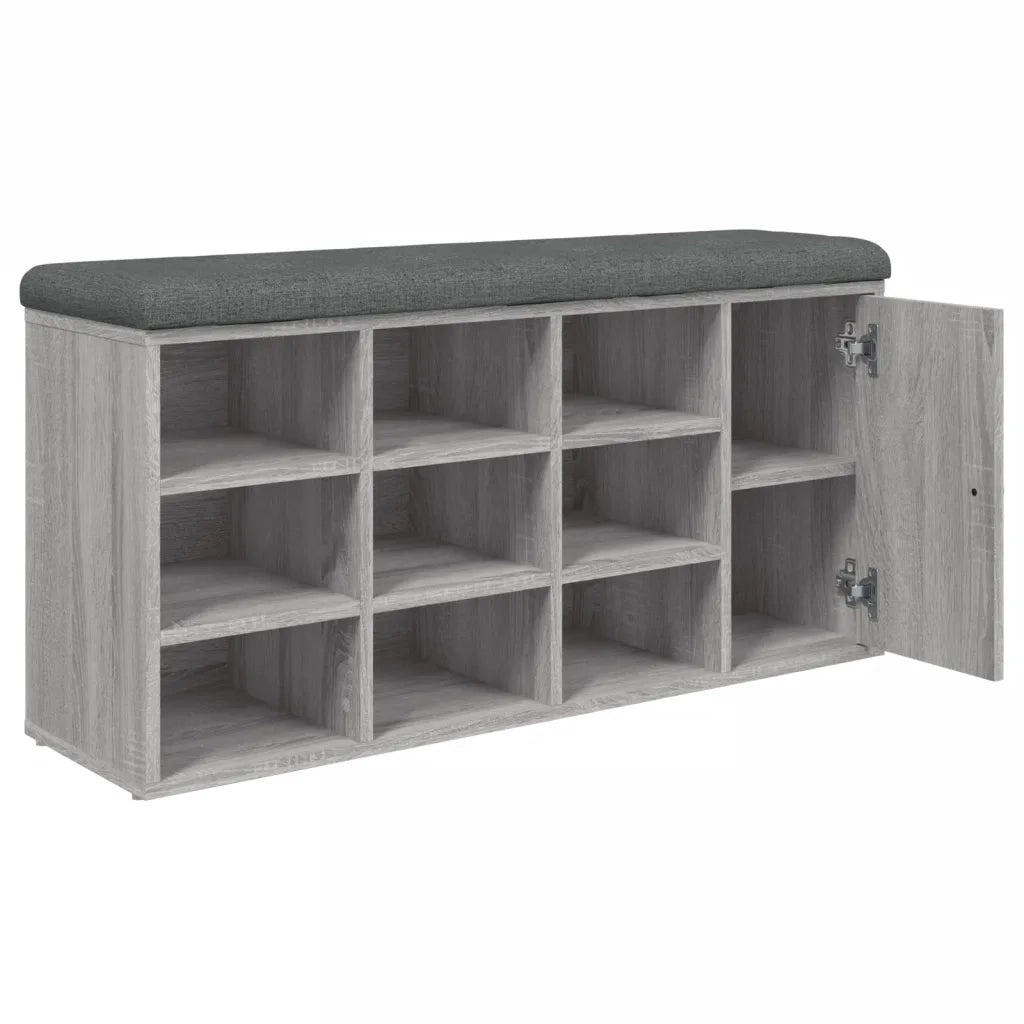 Panca Porta Scarpe-Sgabello-Panca Scarpiera Grigio Sonoma 102x32x50 cm Legno Multistrato 133290