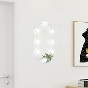 Specchio con Luci LED-Specchio decorativo 60x30 cm Ovale in Vetro