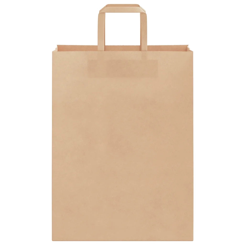 Sacchetti di Carta 250 pz con Manici Marrone 26x12x35 cm 4101814