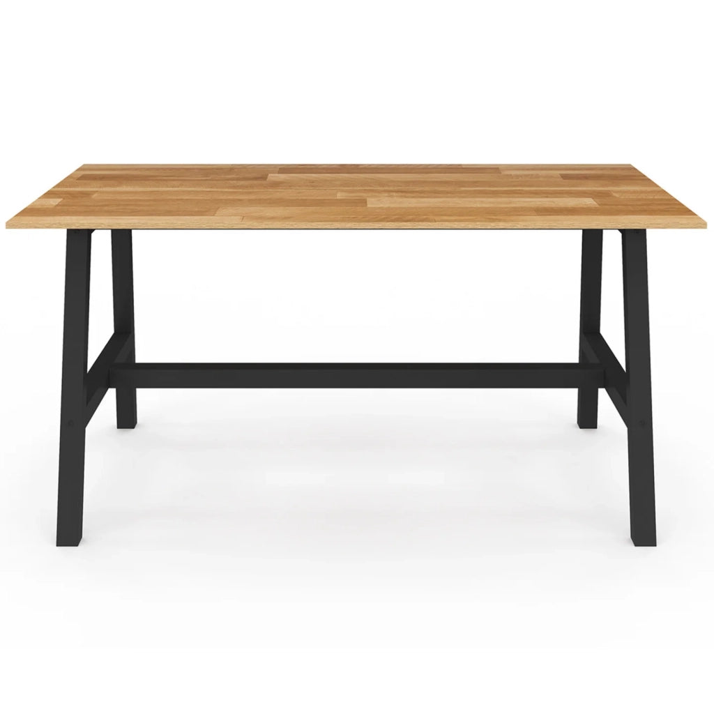 IDMarket - Tavolo da pranzo rettangolare MADELEINE 6 persone legno e metallo 160 cm
