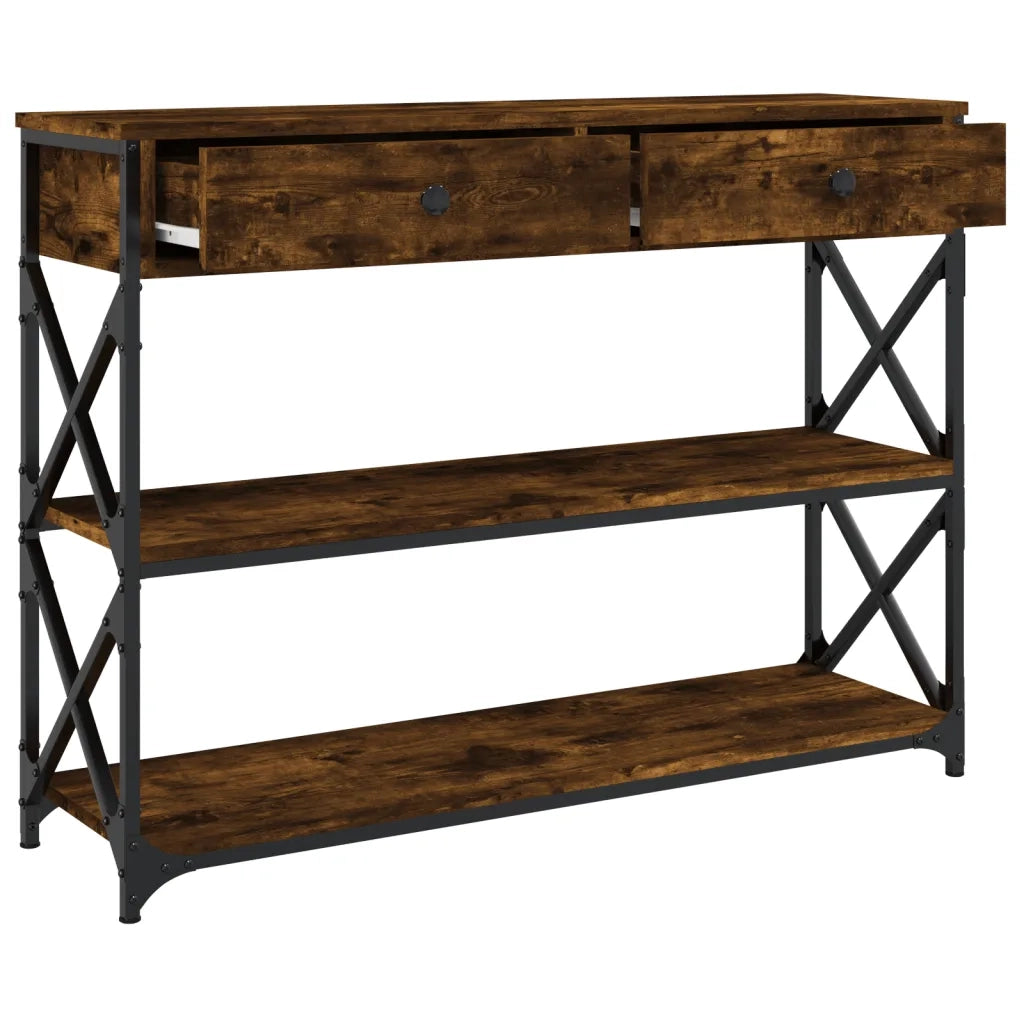 Tavolo Consolle | Tavolo d'Ingresso Rovere Fumo 100x28x75 cm in Legno Multistrato