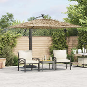 Ombrellone Giardino con Palo in Acciaio Marrone 290x290x238 cm 4005082