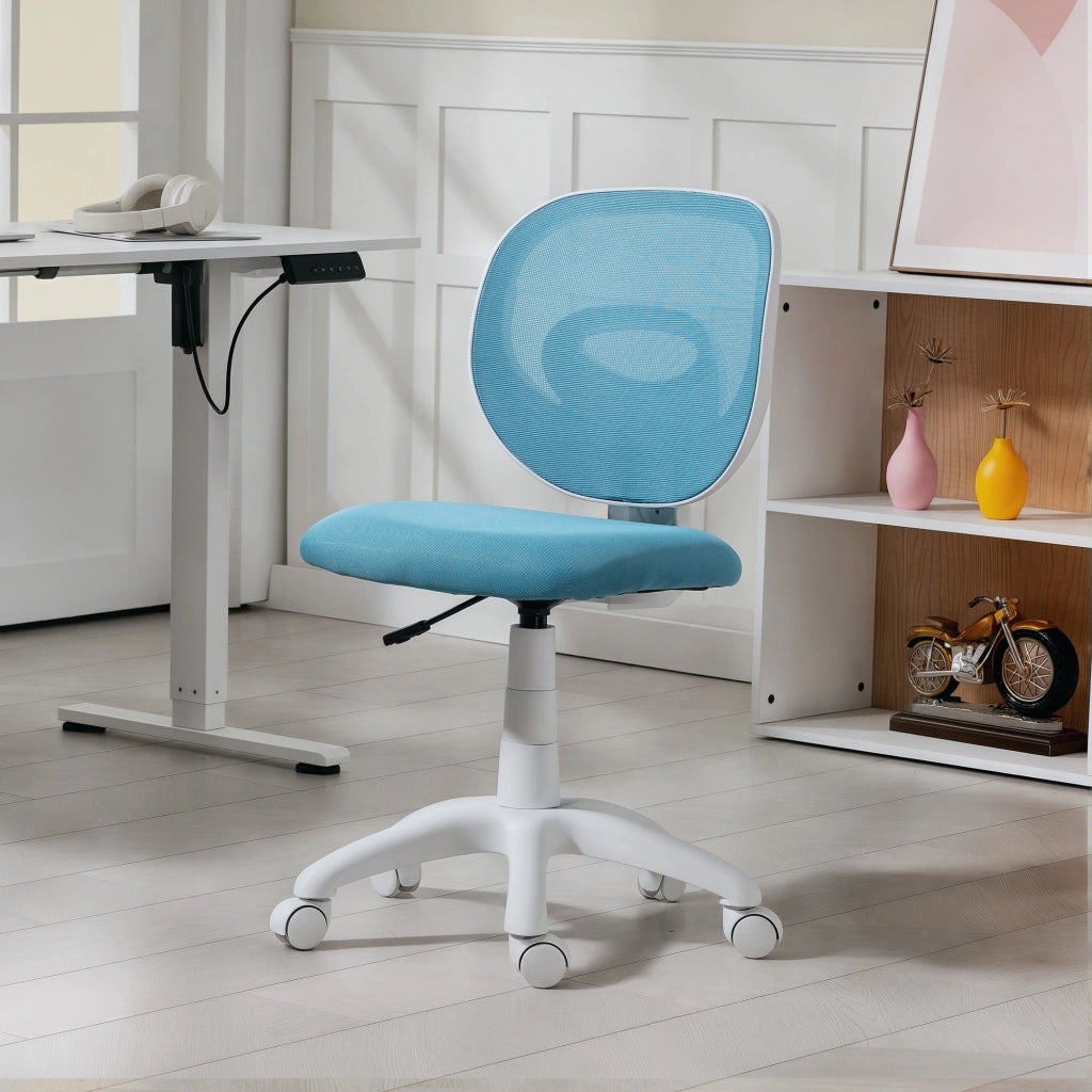 Sedia da ufficio ergonomica ¨C zephmum ¨C blu, schienale a C, regolazione altezza