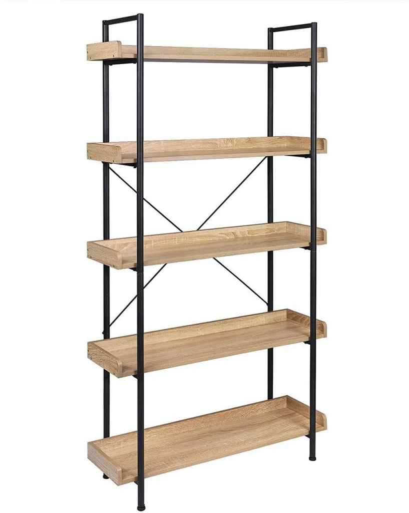 Scaffale indipendente con 5 ripiani 91 × 25,5 × 173 cm rovere chiaro 19_0000144