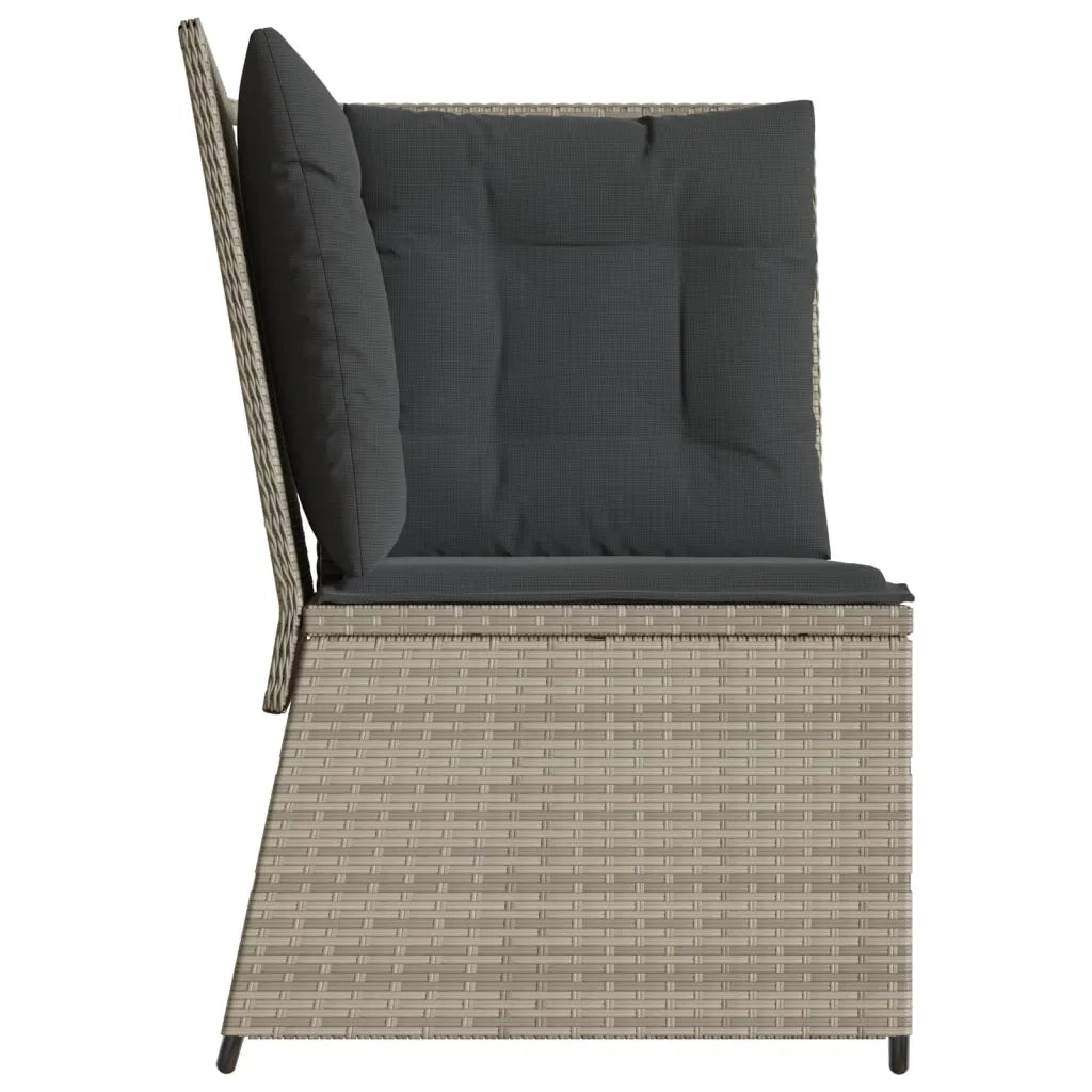Divano Angolare Giardino con Cuscini-Sofa da Giardino-Divanetto da esterno Grigio Chiaro Polyrattan 257401