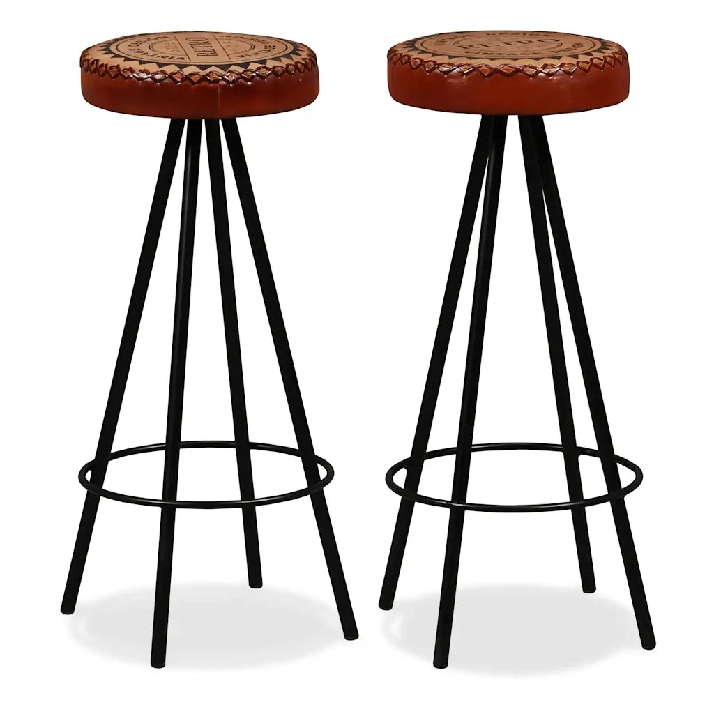 Set da Bar 3 pz in Legno Massello Acacia in Pelle Vera e Tela CFW1526778