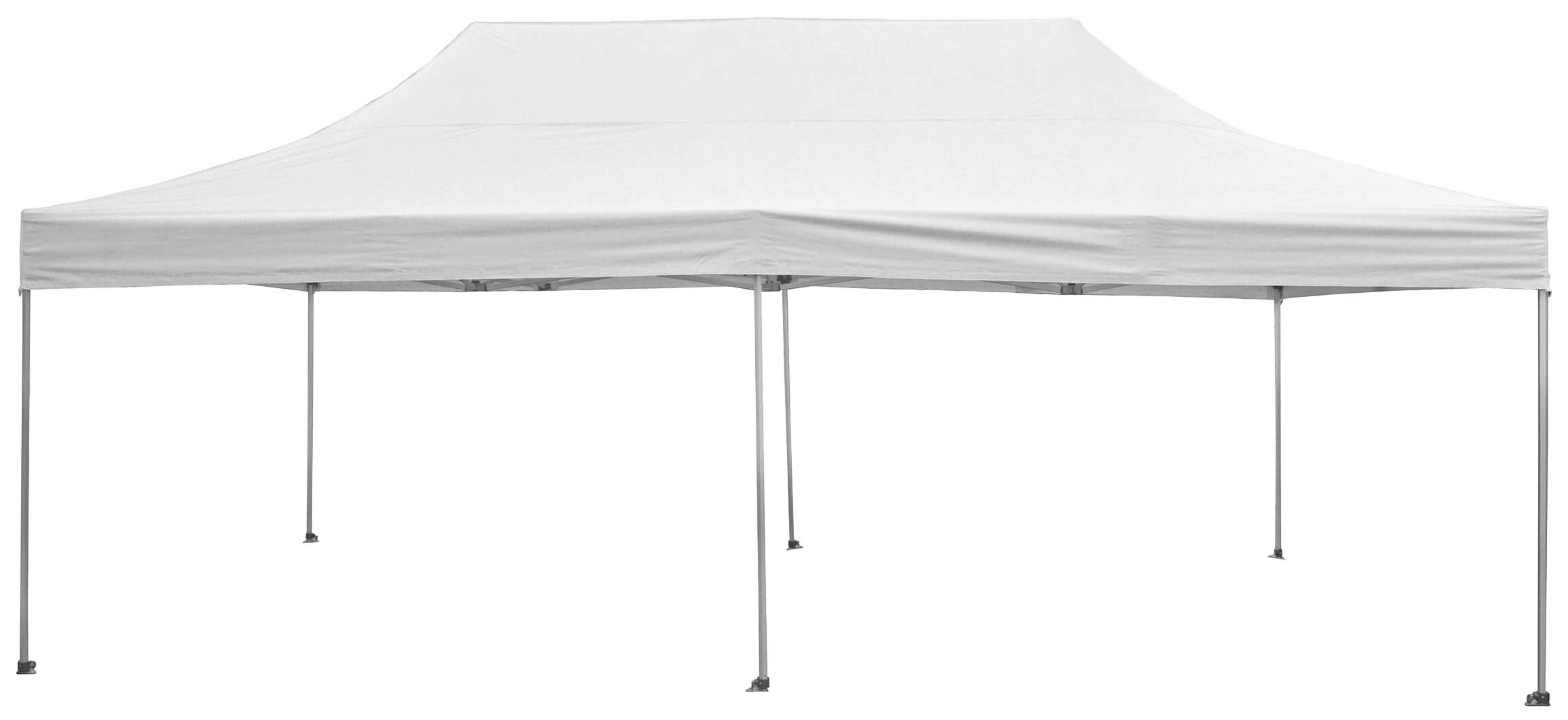 Gazebo da Giardino Pieghevole 3x6m in Alluminio e Tessuto Bianco