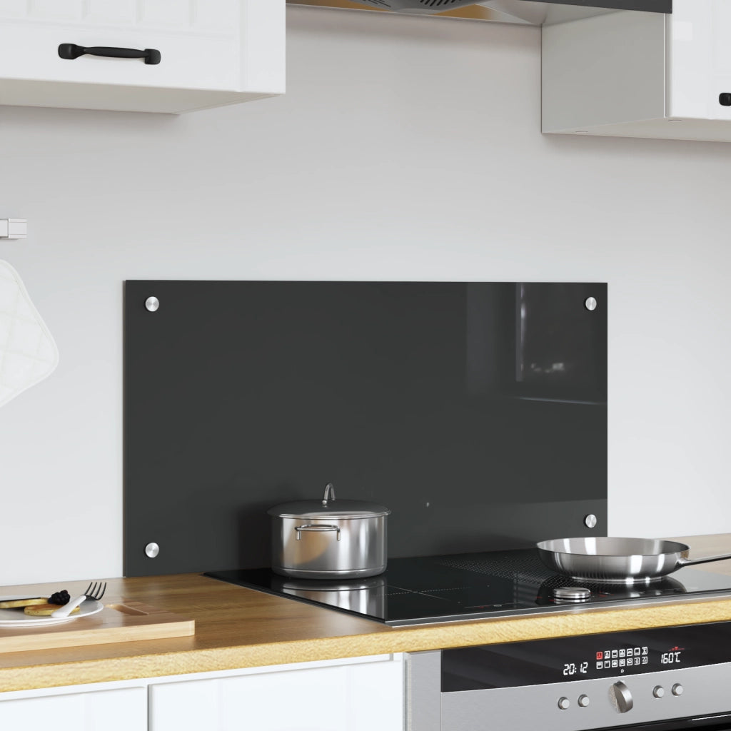 Schienale Cucina Grigio Scuro 80x40x0,6 cm in Vetro Temperato