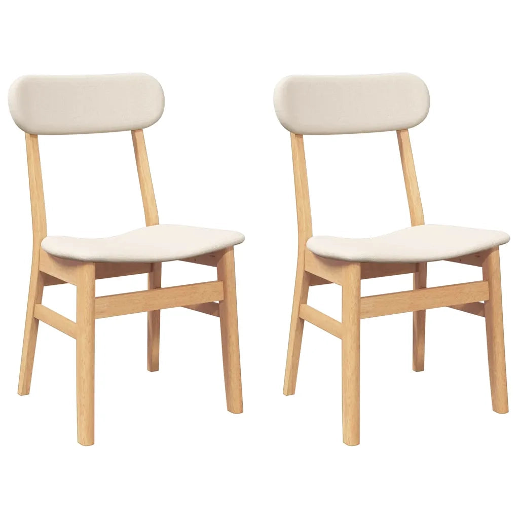 Sedie da Pranzo con Cuscini 2 pz in Legno Massello di Hevea