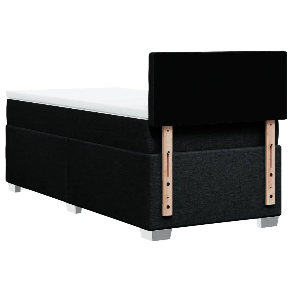 Letto singolo | Letto per adulti | Giroletto a Molle con Materasso Nero 80x200 cm inTessuto