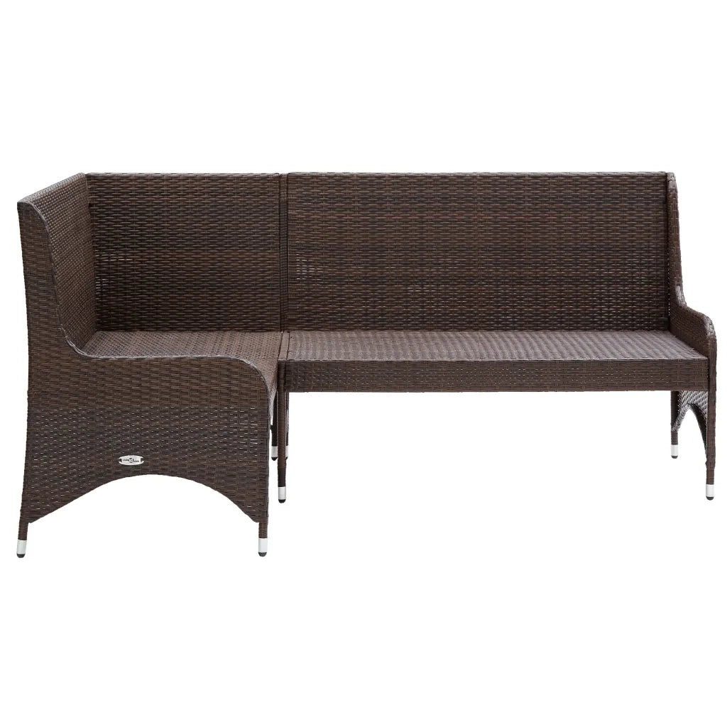 Divani Angolari da Giardino 2 pz in Polyrattan Marrone cod mxl 70662
