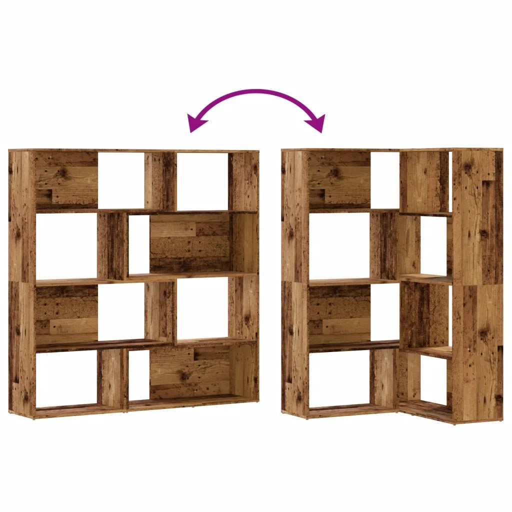 Libreria a 4 Ripiani-Scaffale per Libri-Mobile di Stoccaggio Legno Vecchio 85x85x140 cm in Truciolare