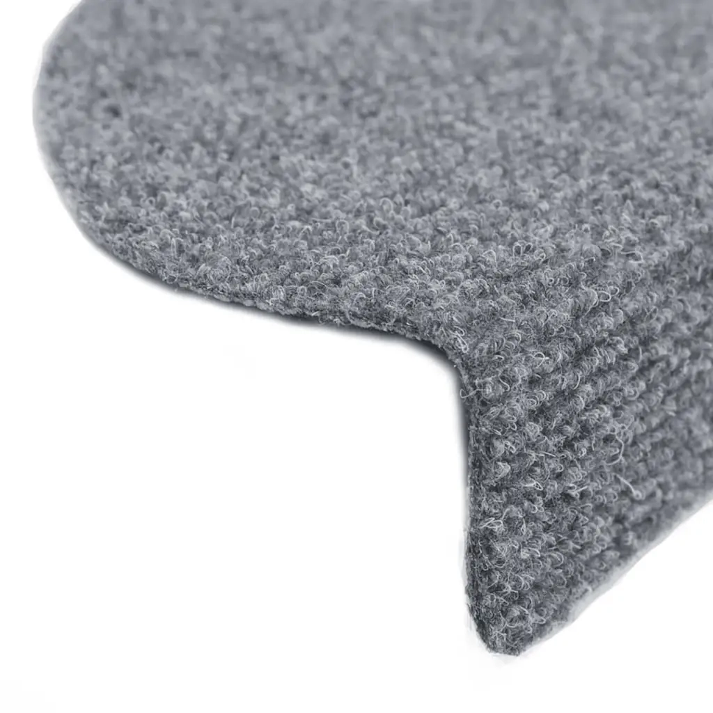 vidaXL Tappetini per scale autoadesivi 20 pz 56x17x3 cm Grigio chiaro semicircolari