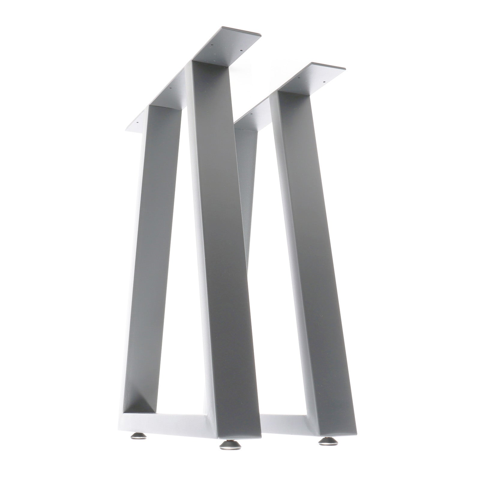 Set 2 gambe per tavolo a trapezio 60x72 cm base tavolo stile industriale grigio
