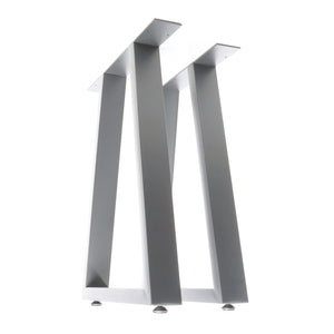 Set 2 gambe per tavolo a trapezio 60x72 cm base tavolo stile industriale grigio