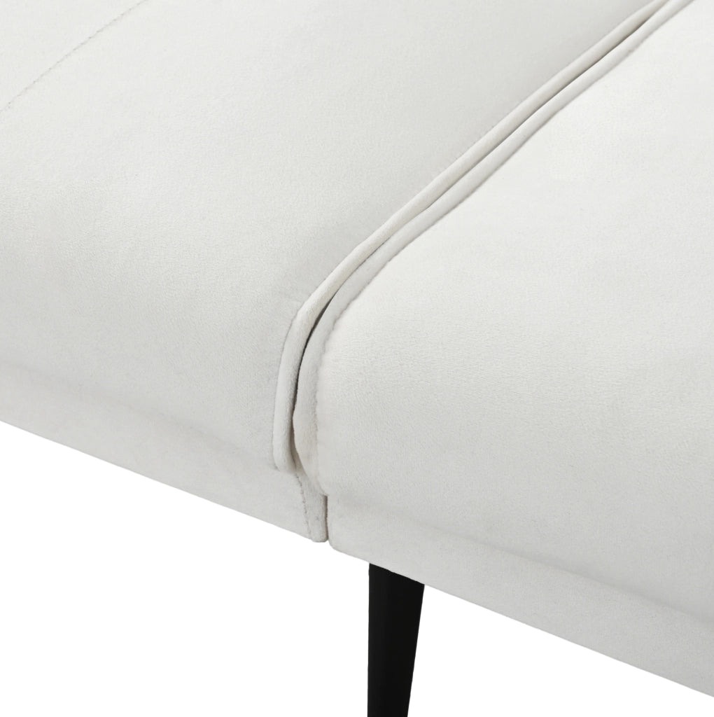 Divano letto 2 posti in velluto beige con schienali regolabili HAVRYA