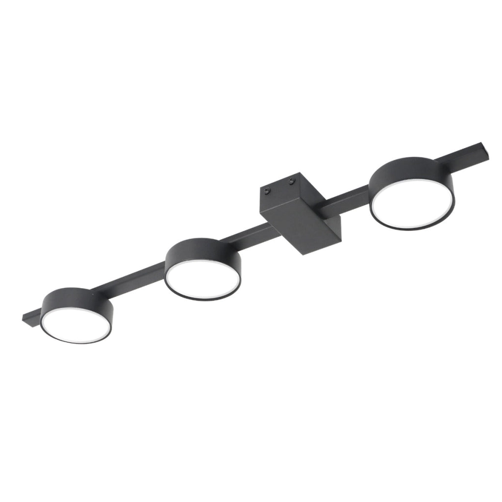 Faretto soffitto barra 3 luci nero GX53 3x10W Polux
