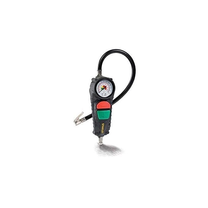 Stanley W150703XSTN Pistola Gonfiaggio 3 in 1 Manometro Analogico 10 bar Tubo 40 cm Portata 100 L-min colore Nero