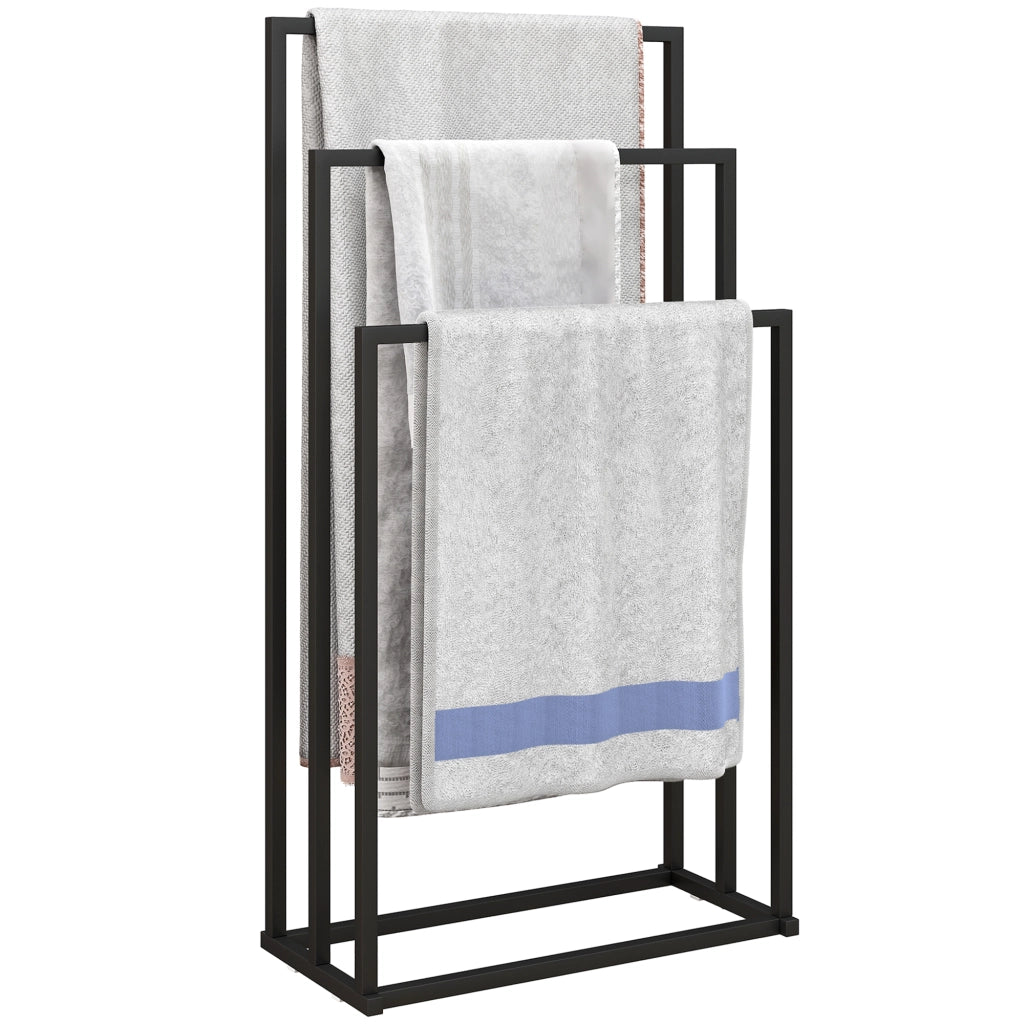 Porta asciugamani in acciaio con 3 stanghe ¨C zephmum ¨C 45x21.5x85 cm