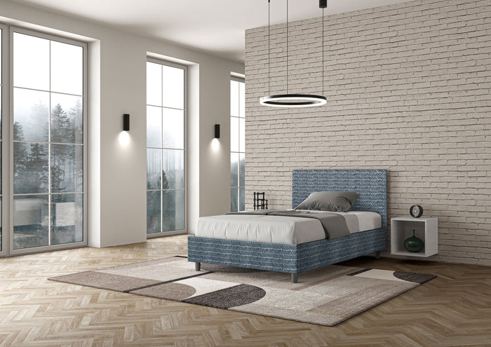 Letto 1 Piazza e Mezzo 120x190 cm con Rete e Contenitore Adele Aragona 8 Blu