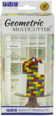 PME GMC172 Brick Geometric MultiCutter, forma a biscotto, parete di mattoni, medio, ABS, bianco