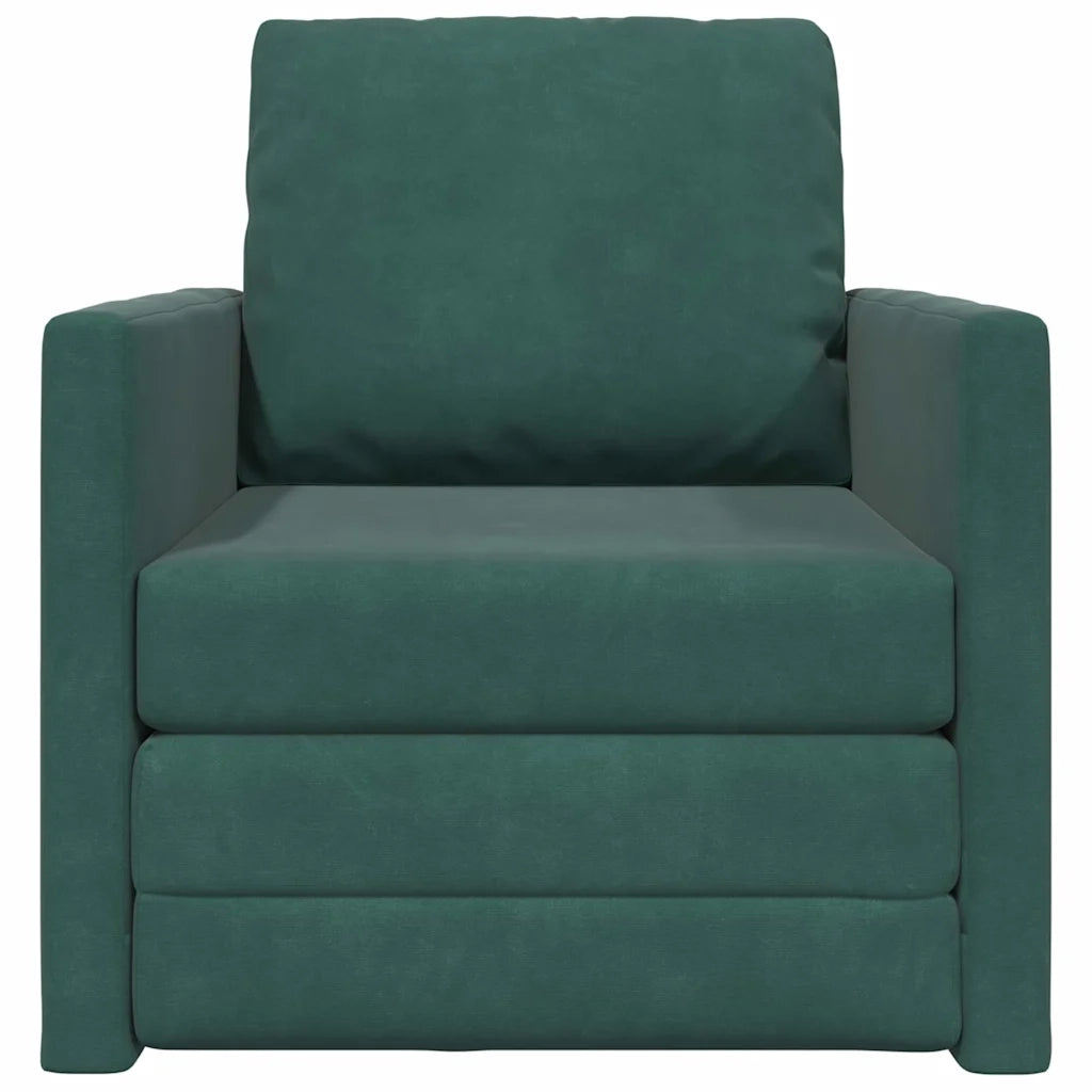 Divano letto-Sofa Letto-Daybed Verde Scuro 74 x 77 x 81 cm Velluto