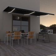 Tenda da Sole Retrattile Manuale con LED 600x300 cm Antracite 3068964