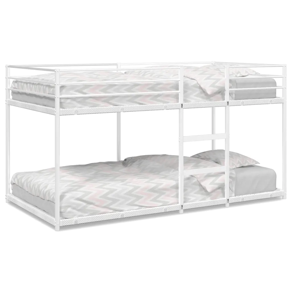 vidaXL Letto a Castello senza Materasso Bianco 90x200 cm in Acciaio