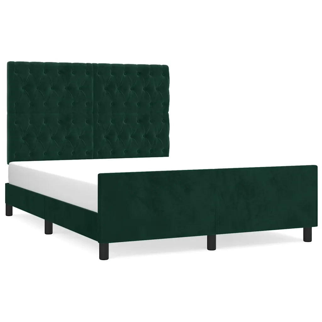 Giroletto senza Materasso Verde Scuro 140x200 cm in Velluto