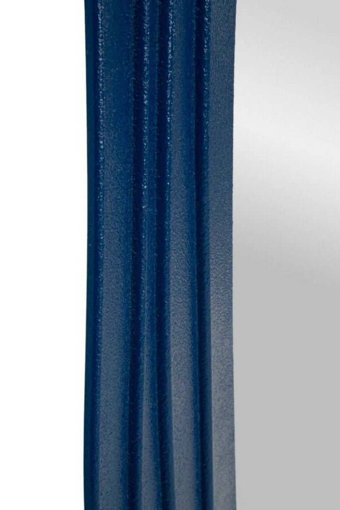 Specchio Pregola, Specchiera, Articolo d'arredo a muro, Decorazione con specchio, 90x4 h165 cm, Blu