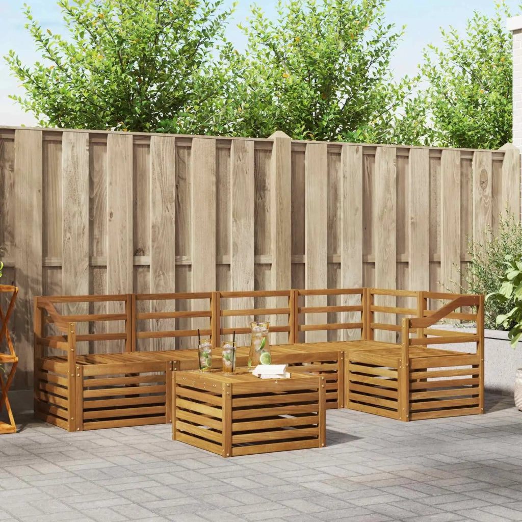 Set divani 6 pcs Naturale Legno di Acacia Massello 3374864