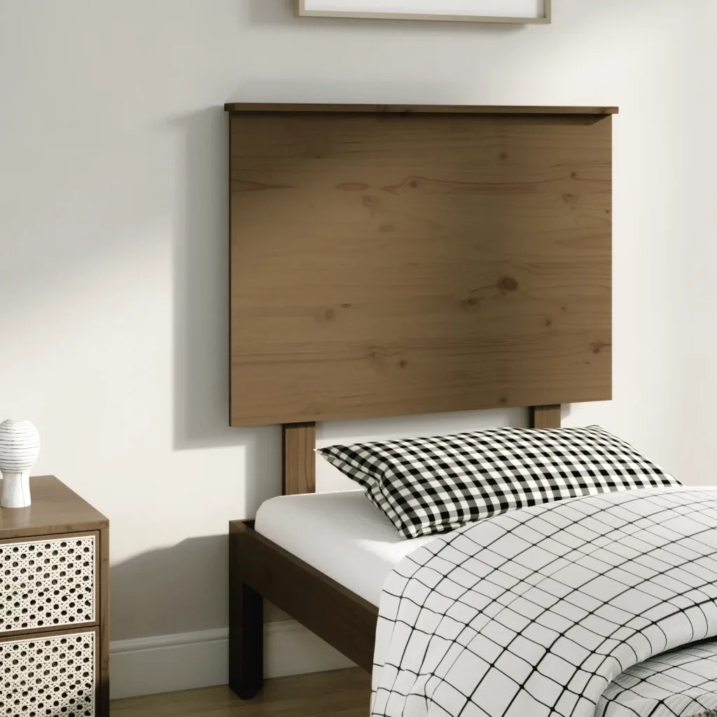 Testiera per Letto ambra 79x6x82,5 cm in Legno Massello di Pino 819148