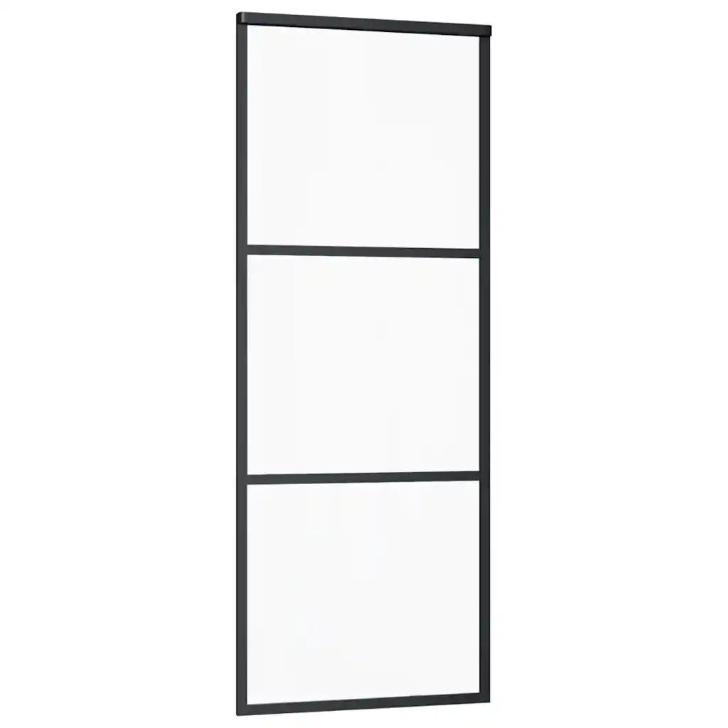 Porta Scorrevole con Ferramenta 76x205cm Vetro ESG Alluminio