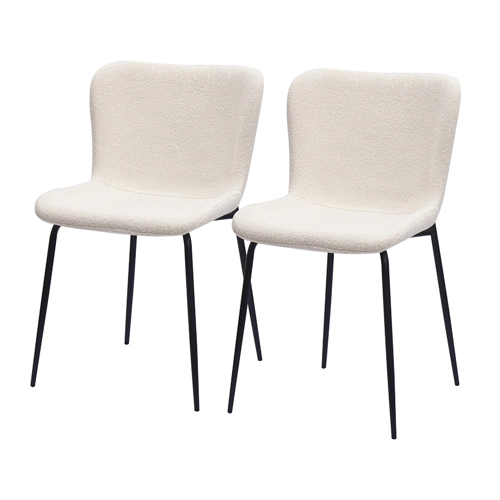 Sedia da pranzo moderna con schienale alto arrotondato - Xylo - Tessuto e gambe in metallo (3 colori)